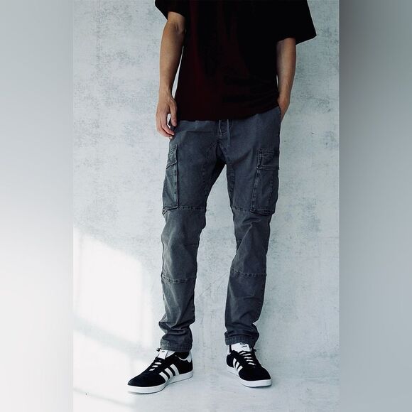 PacSun Slim Cargo Pants Washed Black Small Men’s Streetwear Casual - Picture 1 of 12